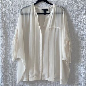 Lane Bryant Sheer Short Sleeve Blouse